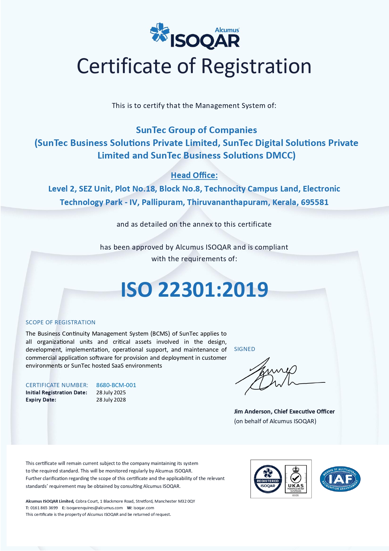 8680 ISO 22301 Certificate thumbnail